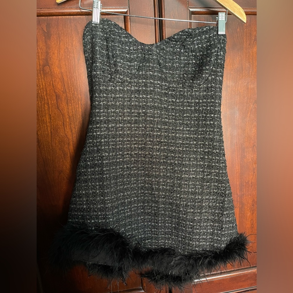 Line & Dot KNOX Mini Dress with Feather Detail